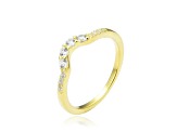 White Sapphire 14K Yellow Gold Over Sterling Silver Ring Guard, 0.22ctw