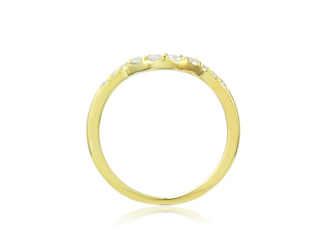 White Sapphire 14K Yellow Gold Over Sterling Silver Ring Guard, 0.22ctw
