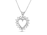 1.50ctw Diamond Heart Pendant 14k White Gold