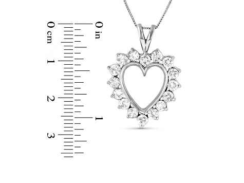 1.50ctw Diamond Heart Pendant 14k White Gold