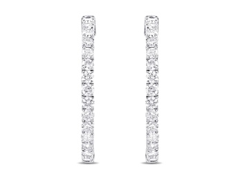 Picture of White Diamond H-I I1 14K White Gold Hoop Earrings 1.00ctw