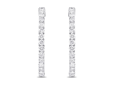 White Diamond H-I I1 14K White Gold Hoop Earrings 1.00ctw