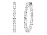 White Diamond 14K White Gold Hoop Earrings 1.00ctw