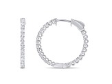 White Diamond H-I I1 Platinum Hoop Earrings 1.00ctw