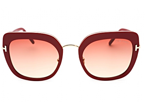 Tom Ford Shiny Red Oversize Frame / Gradient Bordeaux Lenses