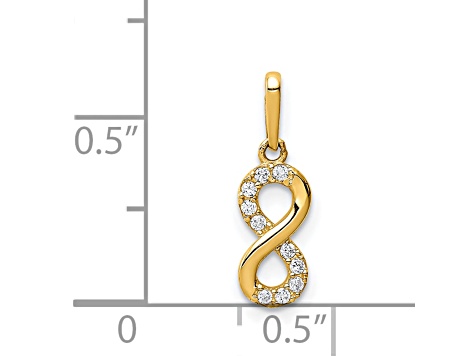 14K Yellow Gold Cubic Zirconia Infinity Symbol Pendant