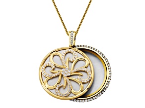 Bella Luce Lux Vue Diamond Simulant Bronze Magnifying Glass & Mirror  Pendant with Chain 7.93ctw