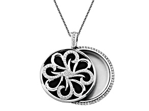 Bella Luce Lux Vue Diamond Simulant Bronze Magnifying Glass & Mirror  Pendant with Chain 7.93ctw