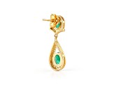 Emerald and Diamond 18K Gold Over Sterling Silver Earrings 2.90ctw
