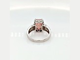 2.48 Ctw Rhodochrosite and 0.72 Ctw White Diamond Ring in 14K WG