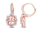 2.33ctw Morganite And 0.25ctw Diamond 10k Rose Gold Earrings