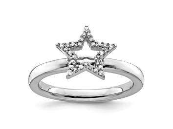 Picture of Sterling Silver Stackable Expressions Star Diamond Ring