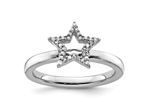 Sterling Silver Stackable Expressions Star Diamond Ring