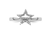 Sterling Silver Stackable Expressions Star Diamond Ring