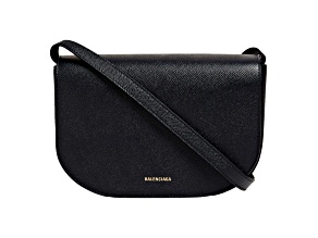 Balenciaga Ville Day Navy Grained Leather Shoulder Bag