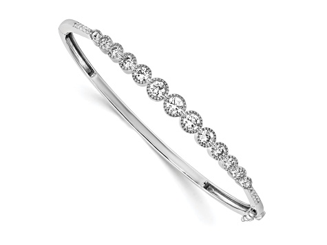 14K White Gold Lab Grown Diamond VS/SI GH, Bangle Bracelet