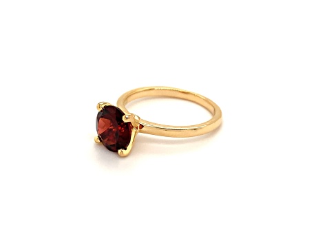 Round Garnet 14K Yellow Gold Over Sterling Silver Ring 2.30ctw