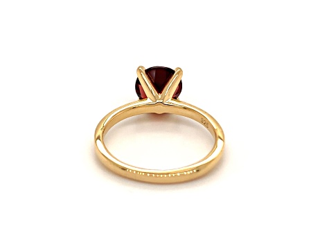 Round Garnet 14K Yellow Gold Over Sterling Silver Ring 2.30ctw