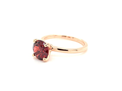 Round Garnet 14K Rose Gold Over Sterling Silver Ring 2.30ctw