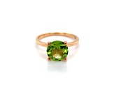 Round Peridot 14K Rose Gold Over Sterling Silver Ring 1.97ctw