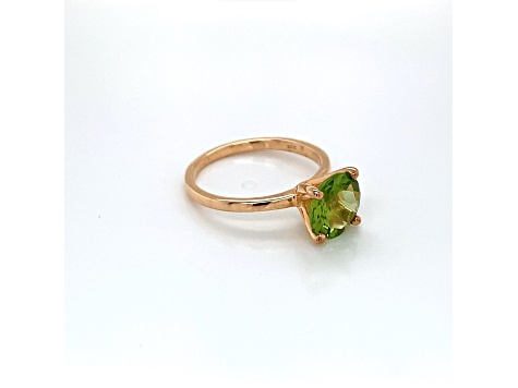 Round Peridot 14K Rose Gold Over Sterling Silver Ring 1.97ctw