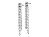 Rhodium Over 14K White Gold Lab Grown Diamond SI1/SI2, G H I, Post Dangle Earrings