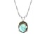 10x8mm Oval Labradorite Rhodium Over Sterling Silver Pendant With Chain