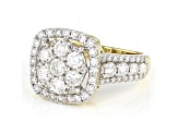 White Lab-Grown Diamond 14k Yellow Gold Cluster Ring 2.00ctw