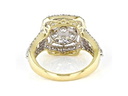 White Lab-Grown Diamond 14k Yellow Gold Cluster Ring 2.00ctw