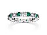 2.00ctw Emerald and Diamond Eternity Band Ring in 14k White Gold