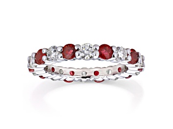 Picture of 2.20ctw Ruby and Diamond Eternity Band Ring in 14k White Gold