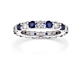 2.20ctw Sapphire and Diamond Eternity Band Ring in 14k White Gold