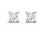 Princess Cut White Lab-Grown Diamond 18k White Gold Stud Earrings 1.50ctw