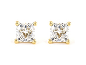 Certified White Lab-Grown Diamond 18k Yellow Gold Stud Earrings 1.50ctw