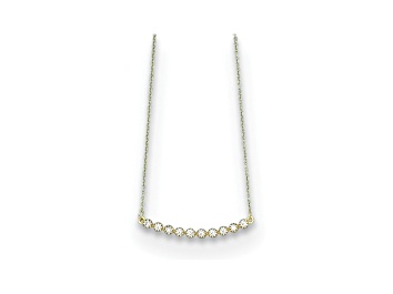 Picture of 14K Yellow Gold with White Rhodium Diamond Curved Bar 18 Inch Necklace