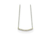 14K Yellow Gold with White Rhodium Diamond Curved Bar 18 Inch Necklace