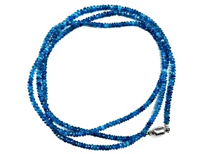 Neon Apatite Beaded Sterling Silver Necklace 35.00ctw