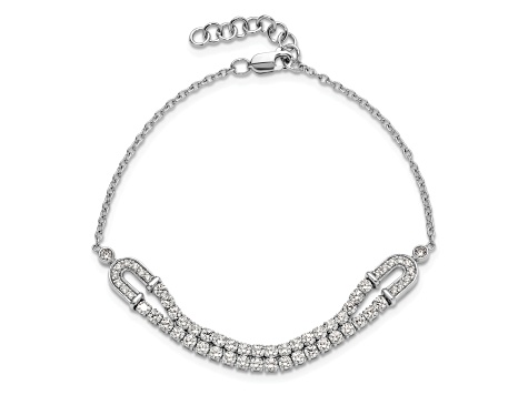 14K White Gold Lab Grown Diamond VS/SI GH, with 1 Inch Extension Bracelet