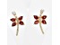 1.52ctw Pear Shaped Garnet and Cubic Zirconia 14K Yellow Gold Over Sterling Silver Earrings