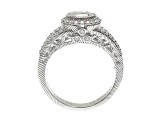 Judith Ripka 2.55ctw Bella Luce Diamond Simulant Rhodium Over Sterling Silver Halo Open Design Ring
