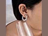 White Cubic Zirconia Platinum Over Sterling Silver Earrings 8.37ctw