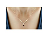 0.55ct Oval Sapphire with White Diamond Accent 14K Gold Over Sterling Silver Necklace