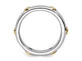 Sterling Silver with 14K Yellow Gold Stackable Expressions Polished Diamond Ring 0.133ctw