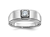 Rhodium Over 10K White Gold Men's Diamond Ring 0.34ctw