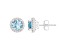 6mm Round Aquamarine 1/5 ctw Diamond Rhodium Over Sterling Silver Halo Stud Earrings