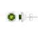 6mm Round Peridot 1/5 ctw Diamond Rhodium Over Sterling Silver Halo Stud Earrings