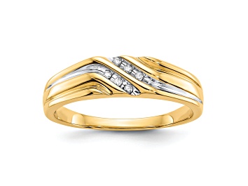 Picture of 10K Yellow Gold with Rhodium Diamond Men's Ring