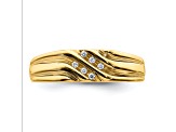 10K Yellow Gold with Rhodium Diamond Men's Ring