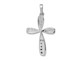 Rhodium Over 14K White Gold 1/15ct. Diamond Cross Pendant