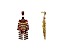 Gold-Tone Two-Layer Red Crystal Fringe Drop Earring